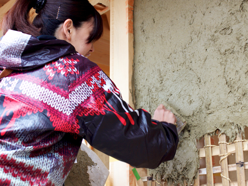 あま市美和町/土壁の家　おやこワークショップ