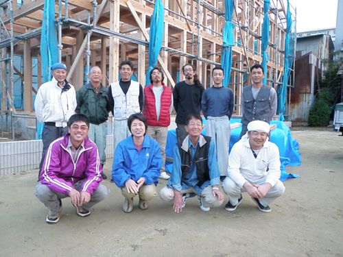 自然素材の二世帯住宅　工事状況｜愛知県名古屋市北区