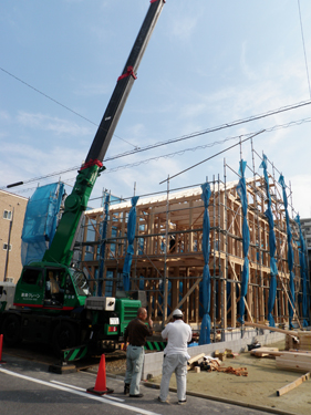 自然素材の二世帯住宅　工事状況｜愛知県名古屋市北区