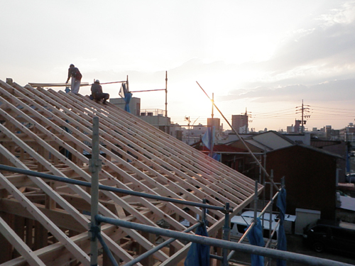 自然素材の二世帯住宅　工事状況｜愛知県名古屋市北区