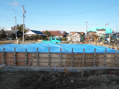 あま市美和町/土壁の家　現場養生