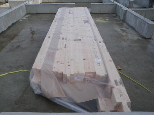 あま市美和町/土壁の家　材木搬入