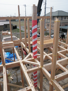 あま市美和町/土壁の家　上棟