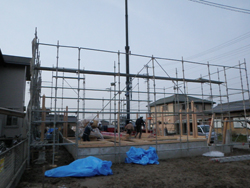 あま市美和町/土壁の家　上棟