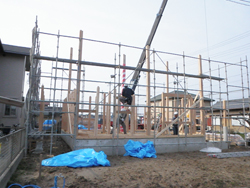 あま市美和町/土壁の家　上棟