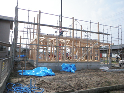 あま市美和町/土壁の家　上棟