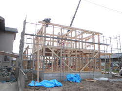 あま市美和町/土壁の家　上棟