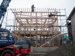 あま市美和町/土壁の家　上棟