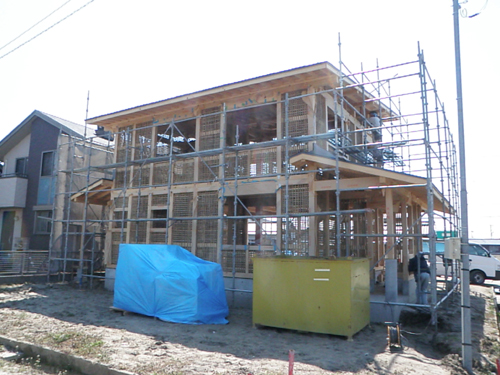 あま市美和町/土壁の家　荒壁開始