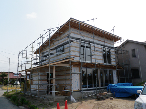 あま市美和町/土壁の家　透湿防水シート完了