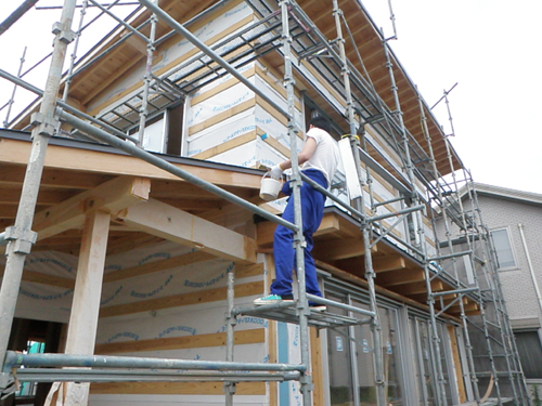 あま市美和町/土壁の家　木材保護塗料